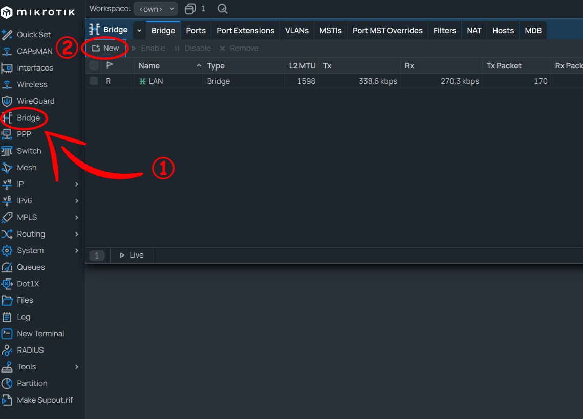 Настройка Bridge 1